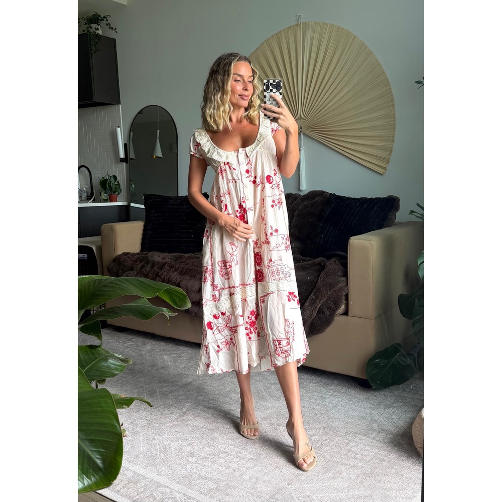 Free People Embroidered Maxi-Top || ~ SOLD OUT ~ || NWT || XS in Ivory